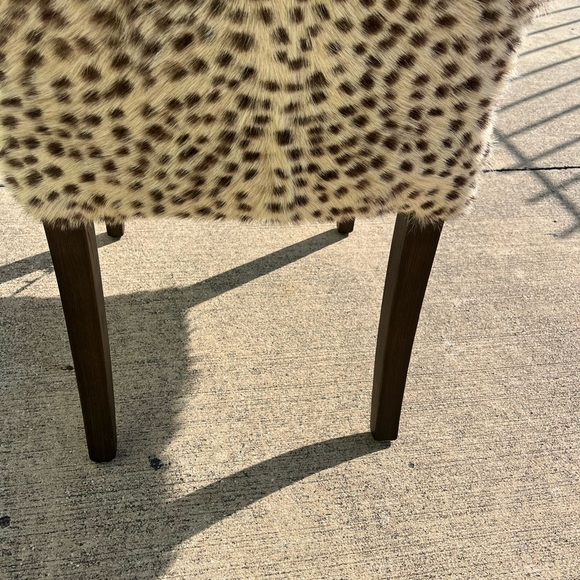 OKA goat hair Leopard Print Faux Fur Accent designer Chair local pick up - Picture 4 of 10